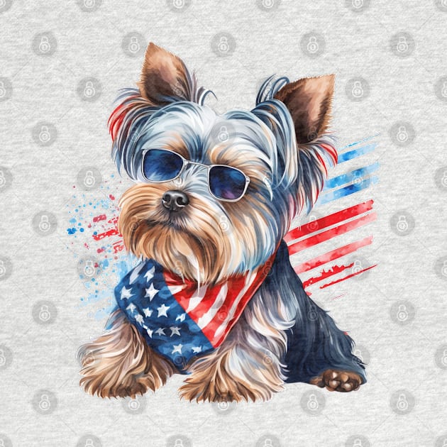 4th of July Yorkshire Terrier #2 by Chromatic Fusion Studio